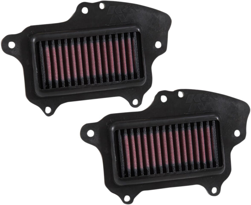K & N OE Replacement High-Flow Air Filter for 2009-2010, 2013-2019 SUZUKI Black Red Pair