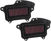 K & N OE Replacement High-Flow Air Filter for 2009-2010, 2013-2019 SUZUKI Black Red Pair #SU-1409