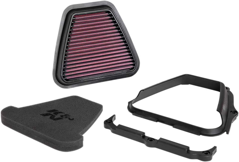 K & N Xstream Series Motocross High-Flow Air Filter for 2015-2023 YAMAHA Black Red Each