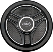 S&S Cycle Gloss Black Stealth Tri-Spoke Air Cleaner Cover