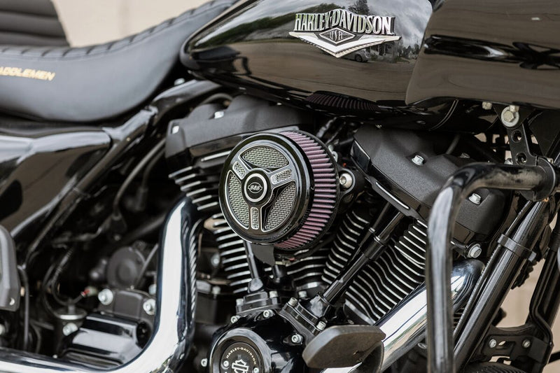 S&S Cycle Gloss Black Stealth Tri-Spoke Air Cleaner Cover