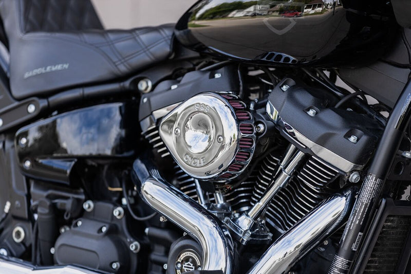 S&S Cycle Chrome Mini Teardrop Stealth Air Cleaner Cover for Various Various Harley-Davidson Motorcycles (See Fitment List)