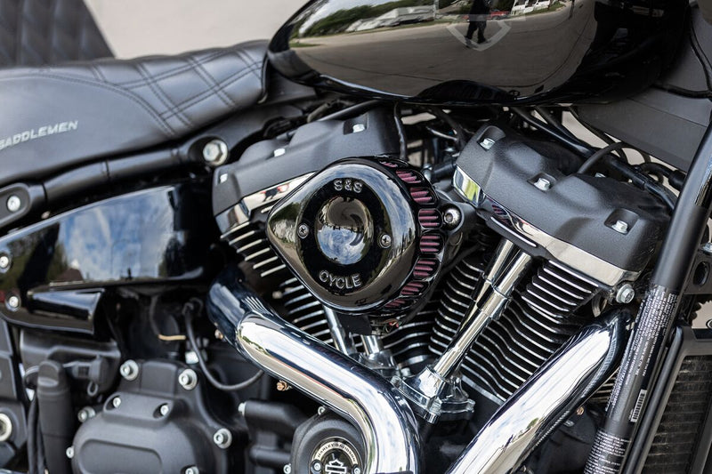S&S Cycle Gloss Black Mini Teardrop Stealth Air Cleaner Cover for Various Various Harley-Davidson Motorcycles (See Fitment List) #170-0366