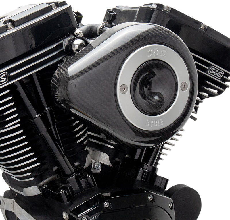 S&S Cycle Stealth Carbon Fibre Teardrop Air Cleaner Cover for Various Various Harley-Davidson Motorcycles (See Fitment List)