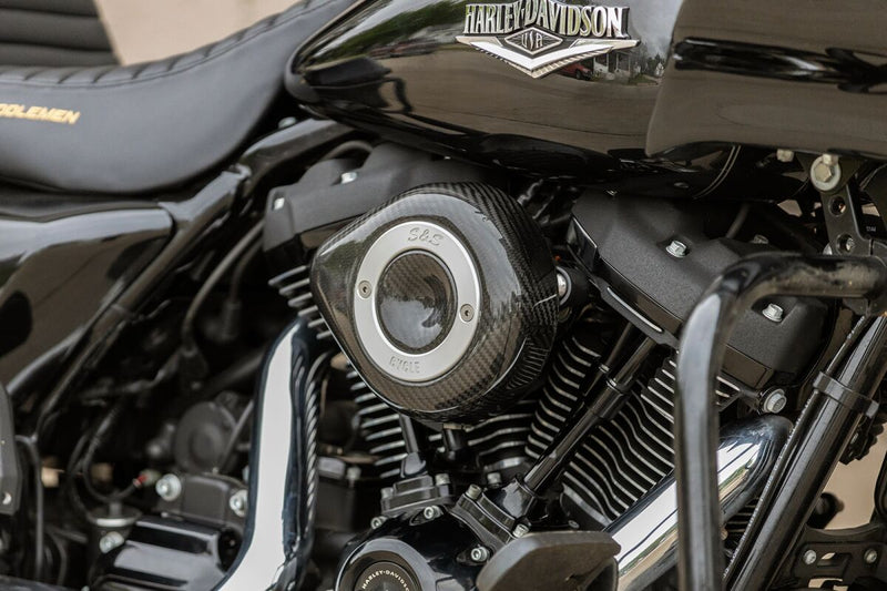 S&S Cycle Stealth Carbon Fibre Teardrop Air Cleaner Cover for Various Various Harley-Davidson Motorcycles (See Fitment List)