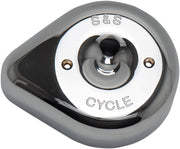 S&S Cycle Chrome Stealth Teardrop Air Cleaner Cover for Various Various Harley-Davidson Motorcycles (See Fitment List) #170-0530