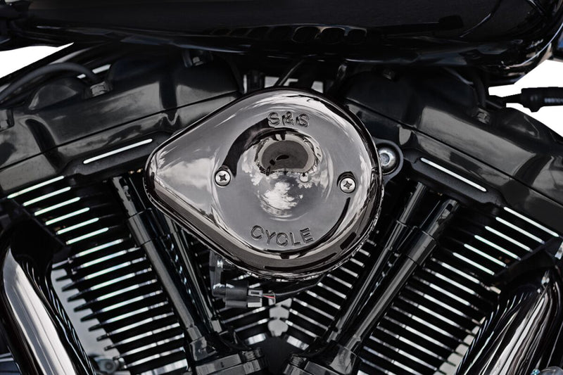 S&S Cycle Stealth Teardrop Air Cleaner Cover for 2017-2023 Harley-Davidson Lava Chrome #170-0780