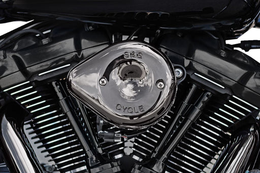 S&S Cycle Stealth Teardrop Air Cleaner Cover for 2017-2023 Harley-Davidson Lava Chrome