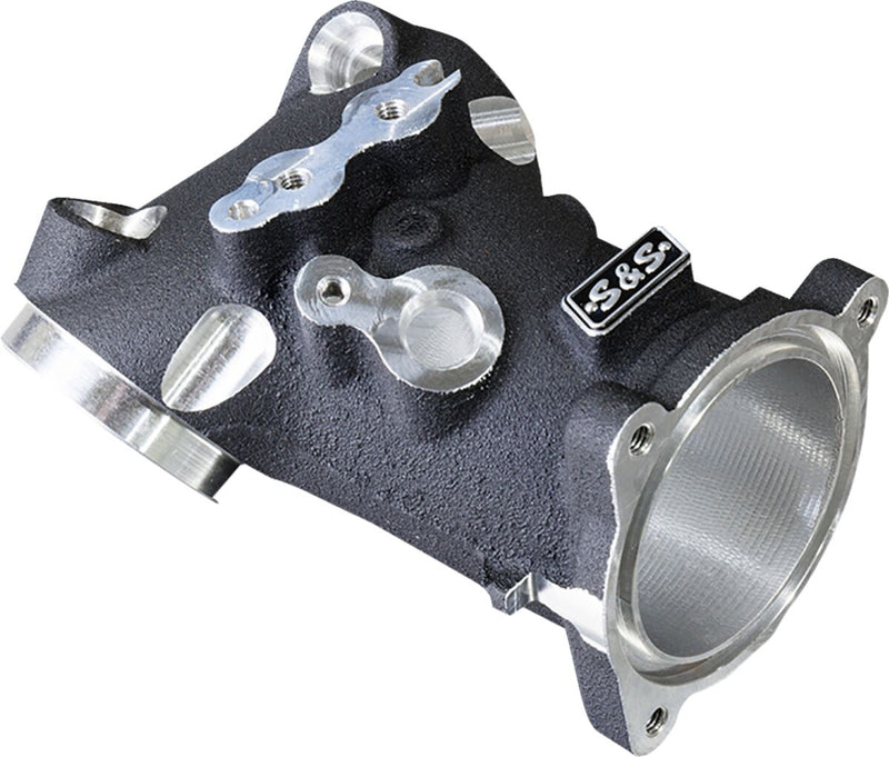 S&S Cycle CNC-Ported 55 mm Intake Manifold for 2017-2025 Harley-Davidson Black Powder Coated Carburetor