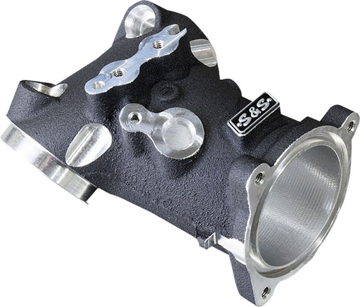 S&S Cycle CNC-Ported 55 mm Intake Manifold for 2017-2025 Harley-Davidson Black Powder Coated Carburetor