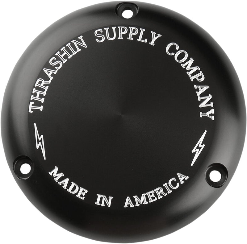 Thrashin Supply Co. 3 Hole Billet Derby Cover In Black For 1984-1999 Evo Twin Cam