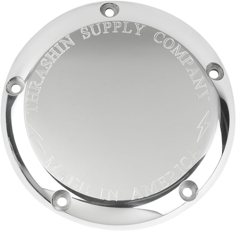 Thrashin Supply Co. Dished Derby Cover In Polished For 1999-2017 Dyna, 2007-2018 Softail and 2007-2015 Touring and Trike