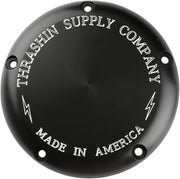 Thrashin Supply Co. Dished Derby Cover In Black For 1999-2017 Dyna, 2007-2018 Softail and 2007-2015 Touring and Trike