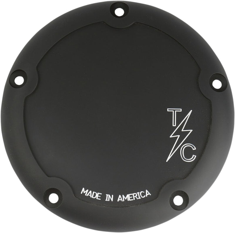 Thrashin Supply Co. Dished Derby Cover In Black For 1999-2017 Dyna, 2007-2018 Softail and 2007-2015 Touring and Trike