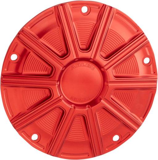 Arlen Ness Red Anodised 10-Gauge Derby Cover for Various Various Harley-Davidson Motorcycles (See Fitment List) #700-022