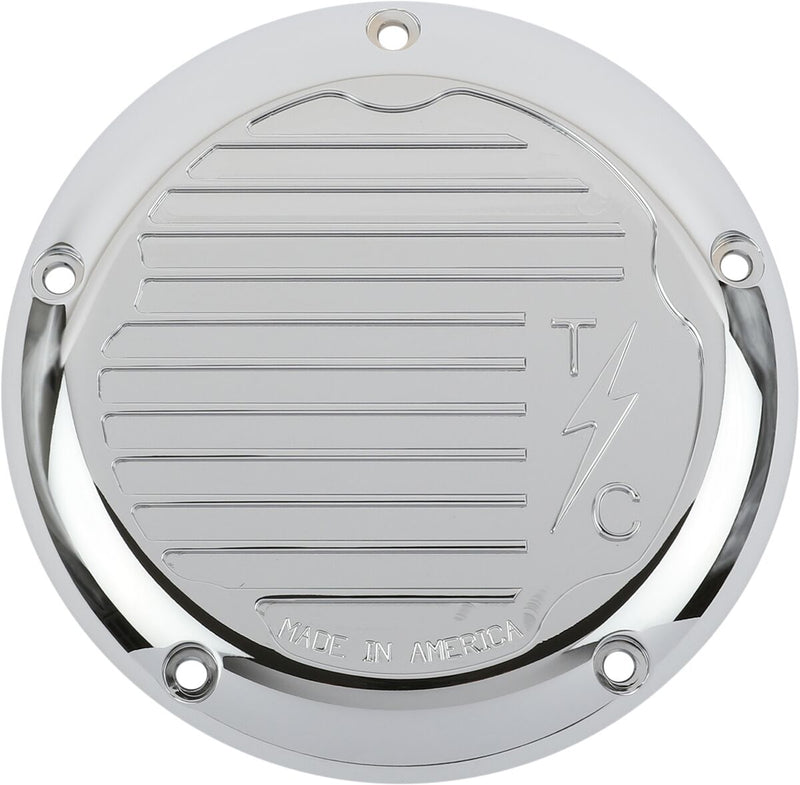 Thrashin Supply Co. Finned Derby Cover In Chrome For FLHTCUL/FLHTK, 2016-2023 Touring/Trike & FLHR, FLHTK, FLTRT Models