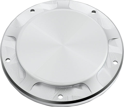 LA Choppers County Line Derby Cover Raw Silver Aluminium
