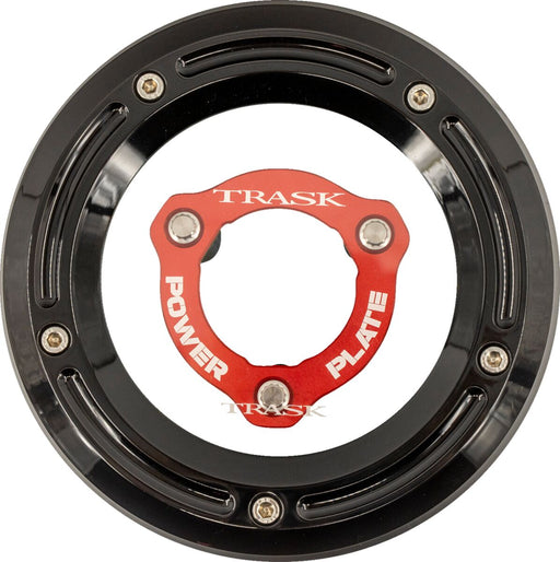 Trask Derby Cover and Power Plate Kit for 2017-2025 Harley-Davidson Black Red #TM-0051-BK-RD
