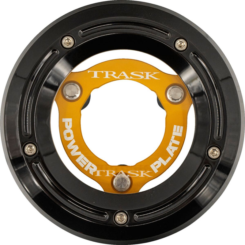 Trask Derby Cover and Power Plate Kit for 2018-2025 Harley-Davidson Black Gold #TM-0052-BK-GD