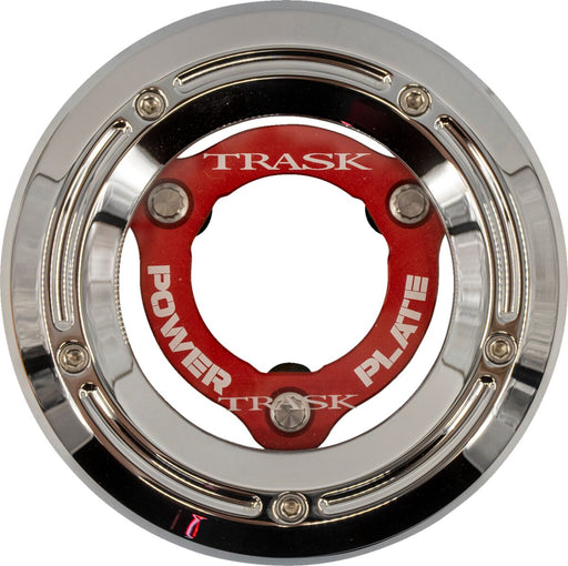 Trask Derby Cover and Power Plate Kit for 2018-2025 Harley-Davidson Chrome Red #TM-0052-CH-RD