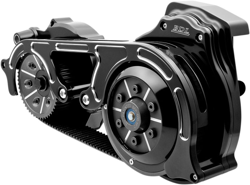 Belt Drives LTD Black 2 in. Open Belt Drive Kit w/2 Piece Motor Plate for 2017-2026 Harley-Davidson Touring Models