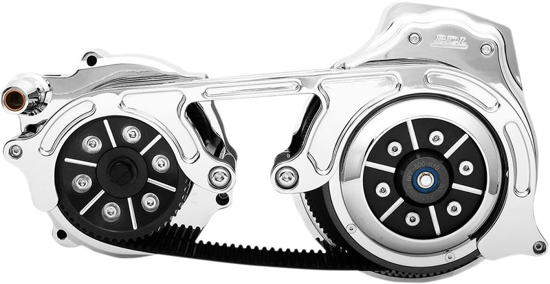 Belt Drives LTD Chrome 2 in. Open Belt Drive Kit w/2 Piece Motor Plate for 2017-2026 Harley-Davidson Touring Models