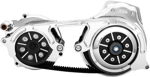 Belt Drives LTD Chrome 2 in. Open Belt Drive Kit w/2 Piece Motor Plate for 2017-2026 Harley-Davidson Touring Models