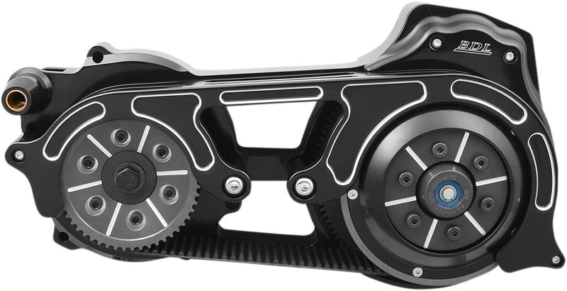 Belt Drives LTD Black 2 in. Open Belt Drive Kit w/1 Piece Motor Plate for 2017-2025 Harley-Davidson Touring Models