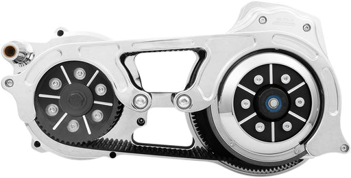 Belt Drives LTD Chrome 2 in. Open Belt Drive Kit w/1 Piece Motor Plate for 2017-2025 Harley-Davidson Touring Models