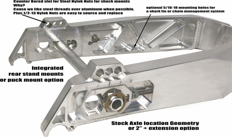 Alloy Art The Swinger Swingarm for Various Various Harley-Davidson Motorcycles (See Fitment List)