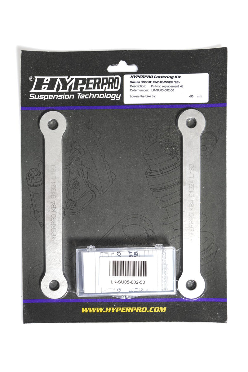 Hyperpro Lowering Kit w/link-system for 1989-2002, 2004-2009 SUZUKI GS 500 Rear Pull Rod Aluminium #LK-SU05-002-50