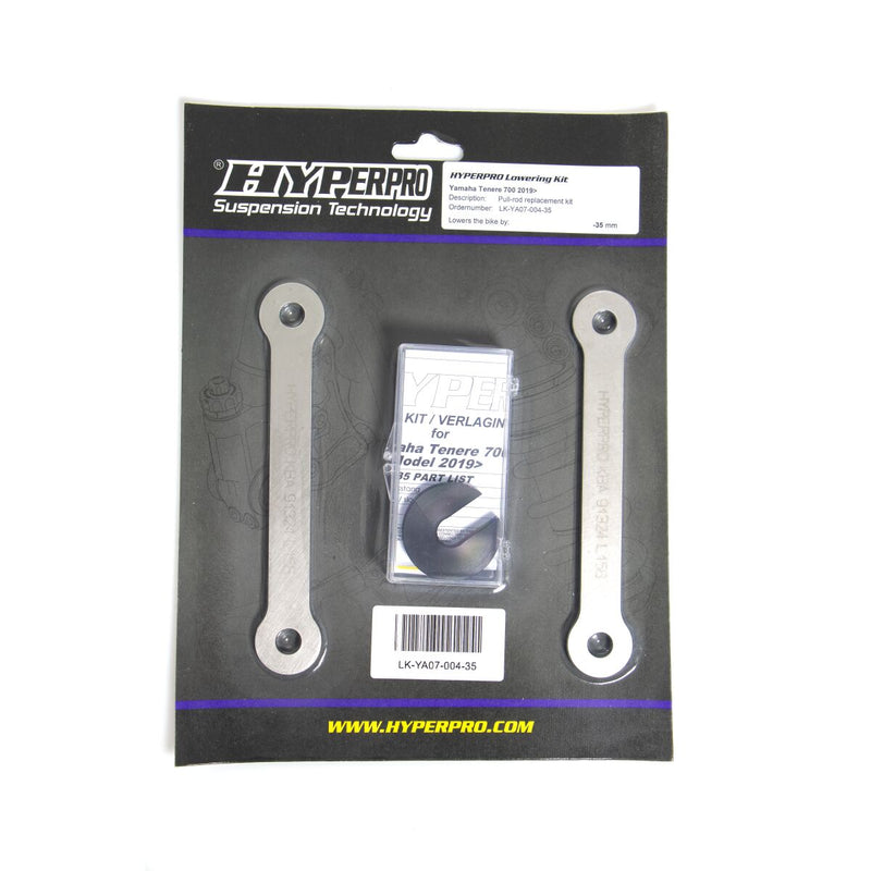 Hyperpro Lowering Kit w/link-system for 2008-2016 YAMAHA XT 660 Z Raw Rear Aluminium #LK-YA06-013-40