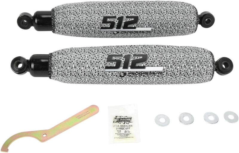 Progressive Suspension 512 Series Shock Shock Absorber Black Grey Front Coilover Twin-Tube Steel Pair