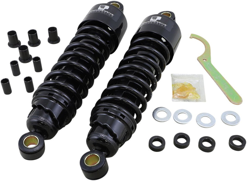 Progressive Suspension Black 412 Series 11.5" American-Tuned Gas Shocks - 115/155 Spring Rate (lbs/in) for 2006-2026 Harley-Davidson Touring Motorcycles