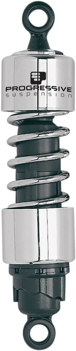 Progressive Suspension 412 Series Cruiser Shocks 412 Cruiser Series Shock Absorber Black Chrome Rear Coilover Monotube Steel Pair