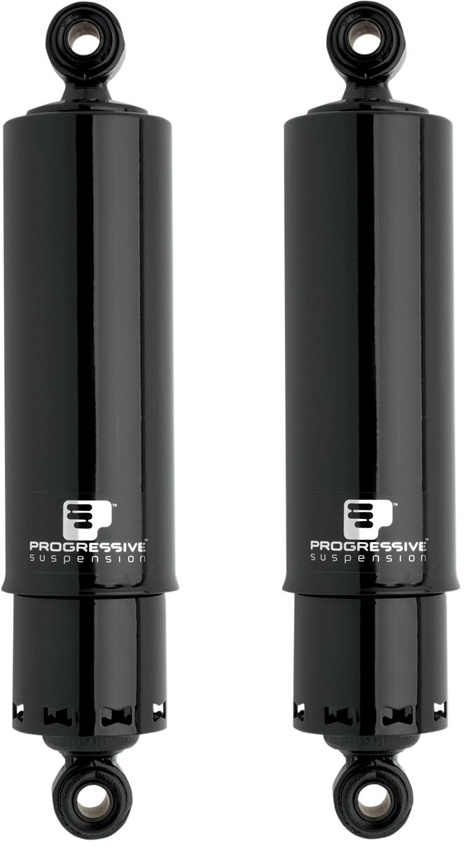 Progressive Suspension Black Heavy-Duty 412 Series 12" American-Tuned Gas Shocks w/ Covers - 300/350 Spring Rate (lbs/in) for 1991-2017 Harley-Davidson Dyna Motorcycles
