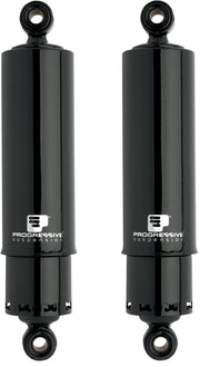 Progressive Suspension Black Heavy-Duty 412 Series 12" American-Tuned Gas Shocks w/ Covers - 300/350 Spring Rate (lbs/in) for 1991-2017 Harley-Davidson Dyna Motorcycles