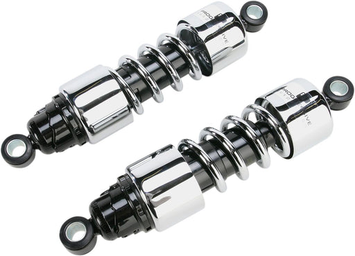 Progressive Suspension 412 Series Cruiser Shocks 412 Cruiser Series Shock Absorber Black Chrome Rear Coilover Monotube Steel Pair