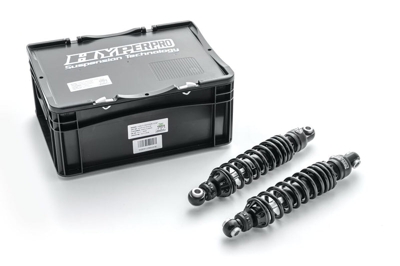Hyperpro 360 Series Twin Emulsion Shocks for 1982-1994, 1999-2005 Harley-Davidson Type 360 Shock Absorber Rear Aluminium Steel Pair #HDDY+1350-0-M