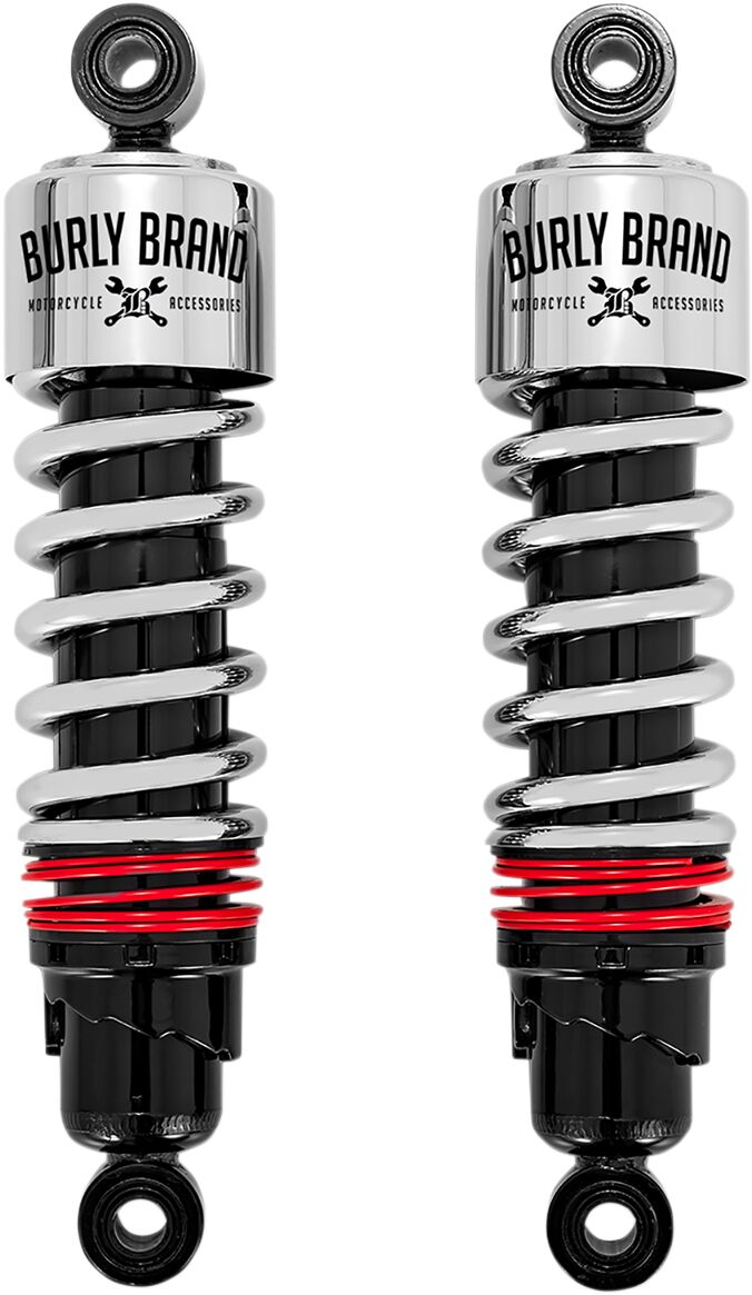 Burly Brand Slammer Plus Shock Kit In Chrome For Harley-Davidson 1980-2021 Touring Motorcycles