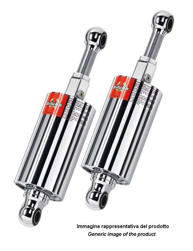 Bitubo S.R.L. Chrome Standard HMG Shocks for 2000-2017 Harley-Davidson Adjustable Suspension Kit Rear Pair