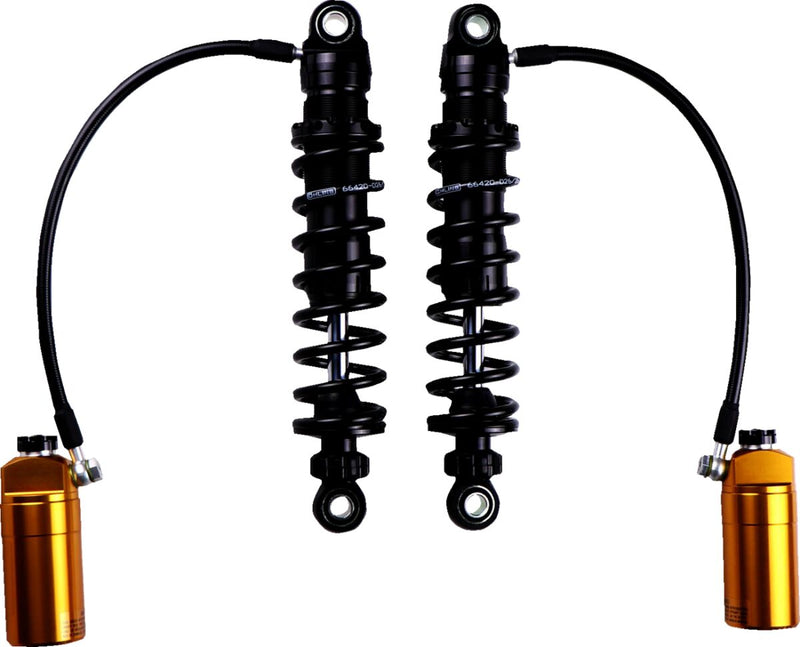 Ohlins STX 36 Blackline Twin Shock Absorber 310.5mm With Golden Reservoirs For Harley-Davidson 2014-2024 Touring Models