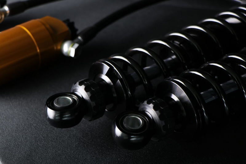 Ohlins STX 36 Blackline Twin Shock Absorber 310.5mm With Golden Reservoirs For Harley-Davidson 2014-2024 Touring Models