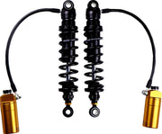 Ohlins STX 36 Blackline Twin Shock Absorber 328.5mm With Golden Reservoirs For Harley-Davidson 2014-2024 Touring Models