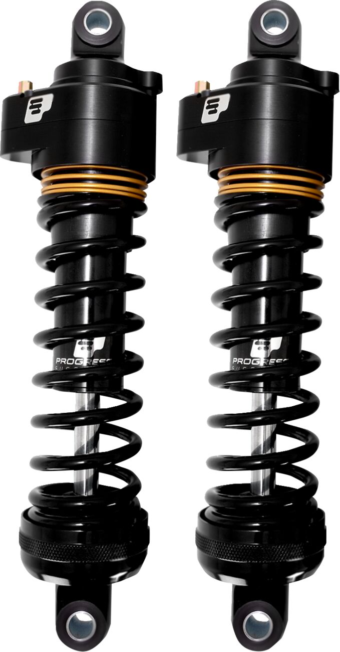 Progressive Suspension 944 Series Shocks for 1980, 1983-2026 Harley-Davidson Shock Absorber Black Gold Pair #944-4020UT-QPS