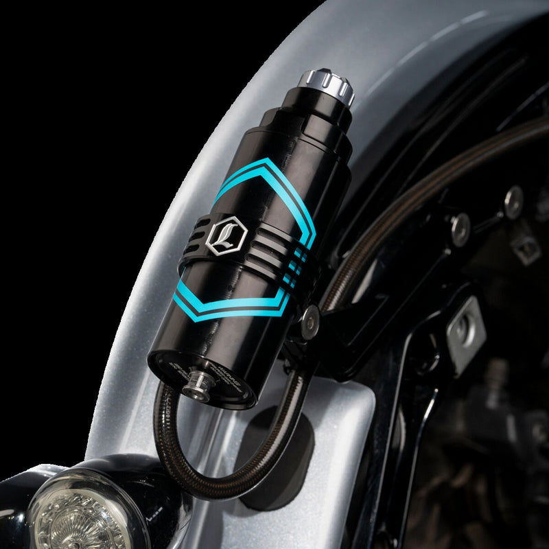 Legend Suspension REVO ARC Billet Remote Reservoir External Mounts for 2014-2025 Harley-Davidson Mounting Kit Anodised Black Billet Aluminium