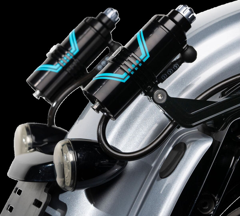 Legend Suspension REVO ARC Billet Remote Reservoir External Mounts for 2014-2025 Harley-Davidson Mounting Kit Anodised Black Billet Aluminium