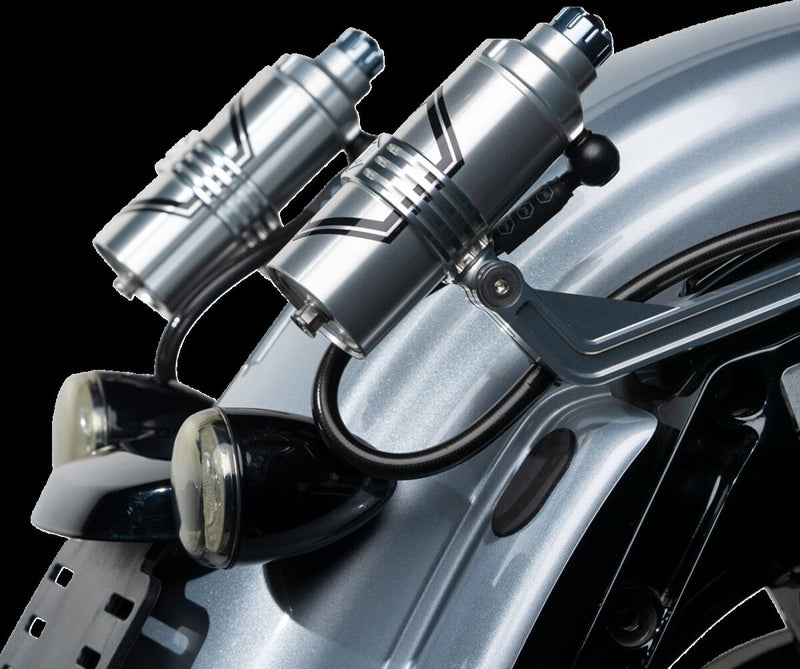 Legend Suspension REVO ARC Billet Remote Reservoir External Mounts for 2014-2025 Harley-Davidson Mounting Kit Anodised Clear Billet Aluminium #1313-0246