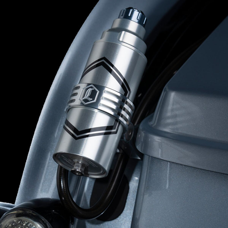 Legend Suspension REVO ARC Billet Remote Reservoir External Mounts for 2014-2025 Harley-Davidson Mounting Kit Anodised Clear Billet Aluminium #1313-0246