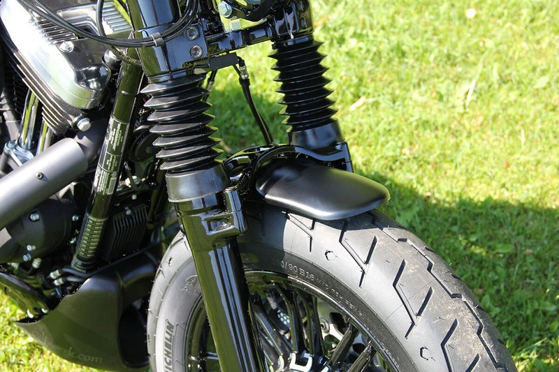 Cult Werk Front Fender Bobber for 2010-2022 Harley-Davidson XL 1200 X Raw Black ABS Plastic Each